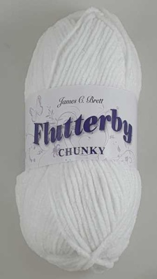 James C Brett - Flutterby Chunky - B68 Snowdrift Sparkle